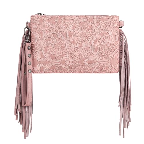 Montana West Western Purse for Women Crossbody Bag Wristlet Clutch Purse - color: A3 Light Pink