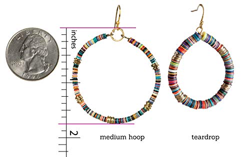 Bohemian Multi-Colored Sequin Hoop Gold Earrings - SPUNKYsoul Collection… - style: SMALL DISC HOOP