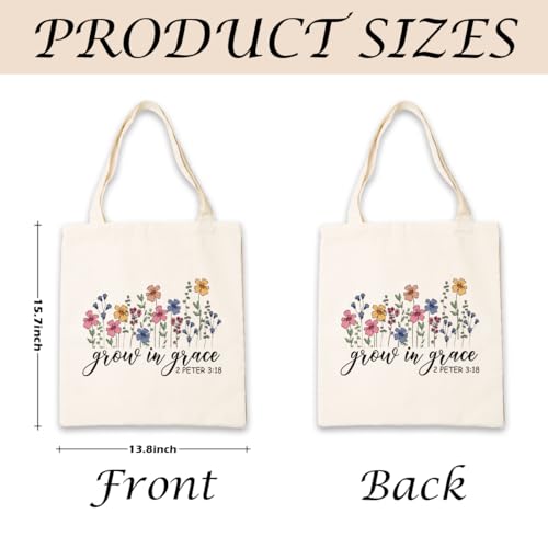 Canvas Tote Bag Aesthetic for Women,Reusable Canvas Cute Shoulder Bag for Grocery, Shopping, Beach & Daily Use - color: Christian