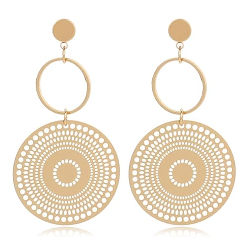 Boho Earrings for Women Trendy Gold Dangle Earrings Vintage Bohemian Indian Country Jewelry Gifts Boho Dress Chic Clothing - color: A1:gold boho earrings