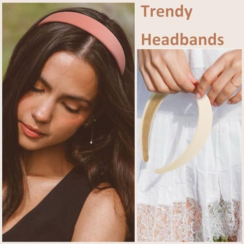 TERSE Headbands for Women Trendy Non Slip Headband for Girls Long Short Hair, Cute Ribbed Women Headbands Elastic Hair Bands Fashion Hard Head Band Accessories 1 Inch - color: Headbands Color-D