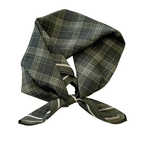 21 x 21 Inch Cotton Bandana for Women and Men,Soft Breathable Head Scarf, Multi-purpose Headband, Hair Scarf - color: Checkered Green-un03