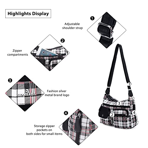 Angel Kiss Crossbody Bags for Women, Ladies Shoulder Handbags and Purses Medium Faux Leather Pocketbooks | Ladies - color: 1white/Black