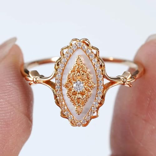 Simple Wave Lace Ring Women's Personalized Vintage Court Style Ring, Gold Rings for Women，Promise Rings for Her - color: Gold, size: 6