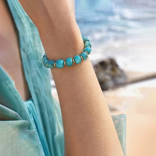 Chunky Beaded Bracelets for Women Boho Multicolor Acrylic Resin Beads Bracelet Adjustable Statement Bracelet Summer Beaded Jewelry - color: Beads bracelet-turquoise