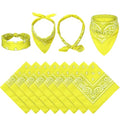 Blulu 12 Pack Neon Bandanas Bulk Multi Purpose Paisley Cowboy Bandanas for Men Women Headband Western Music Festival Rave - color: Light Yellow