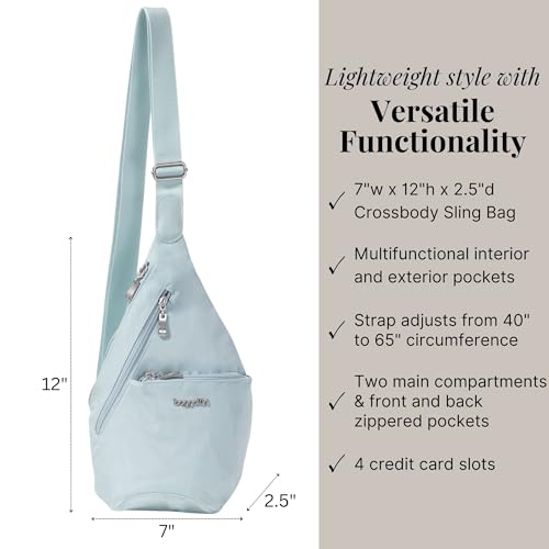 Baggallini Mini Sling - 12x7 Sling Crossbody Bag Backpack with Adjustable Shoulder Strap - color: Pool