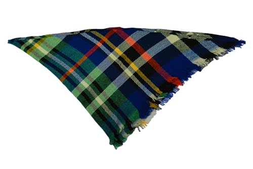 Wander Agio Womens Warm Long Shawl Winter Wraps Large Scarves Knit Cashmere Feel Plaid Triangle Scarf - color: Sapphire Blue 12