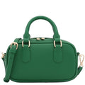 FashionPuzzle Mini PU Leather Satchel Purse Top Handle Crossbody Bag - color: Kelly Green