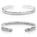 Carviell Bracelet - Gifts for Women – Inspirational, Friendship, Love, Mom, Daughter, Sister, Christian, Graduation, Memorial & Wedding Gifts – 100+ Phrases – Stainless Steel, Gift-Ready - style: MOM'S DAUGHTER's Gift - Happiness is mother and daughter ti