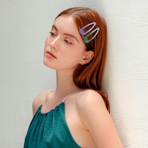20 PCS Metal Snap Hair Clips Water Drop No Slip Barrettes for Women Bright Small Hair Clips For Thick And Thin Fine Hair,Multicolor,1.97 x 0.5 In. - color: Multicolor