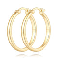 14K Gold Hoop Earrings for Women 14K Gold Earrings for Women Gold Hoop Earring for Womens Hoops Understated Elegance with Smooth Lines Hoops Earring for Womens 20/25/30/35/40/50 mm - size: 25MM