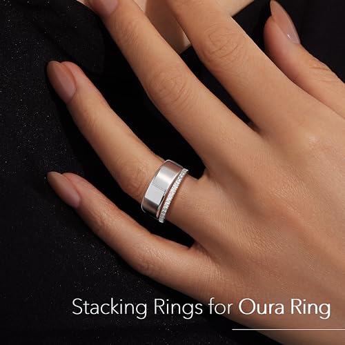 Gelbesty 925 Sterling Silver Wedding Band for Women, Gold Promise Eternity Engagement Rings for Her, Non Tarnish Silver Stackable Thumb Pinky Band for Oura Ring Size 4/5/6/7/8/9/10/11 - color: White Gold, size: 6