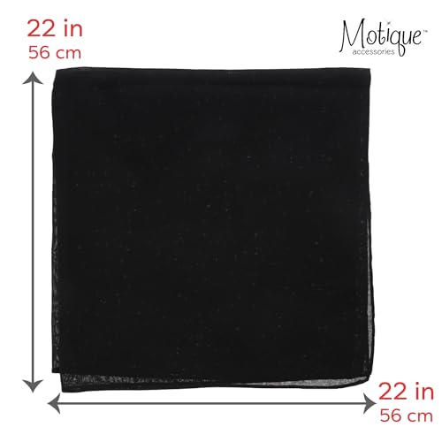 Motique Accessories Solid Color Bandana - Set of 6 Bandannas - color: Black