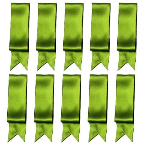 10 Pcs Long Thin Small Skinny Scarf Satin Neck Tie Ribbon Choker for Women Girls - color: Army Green