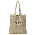 Ayieyill Crochet Tote Bag For Women, Crochet Mesh Beach Tote Bag Summer Vacation Aesthetic Boho Knit Bag for Women - color: G/Khaki