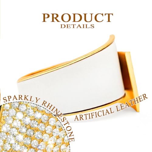 ELABEST Stylish Rhinestone Bracelet Cuff Bracelets Stretch Bracelets Sparkly Hand Chain Wedding Parties Jewelry Accessories for Women - color: White