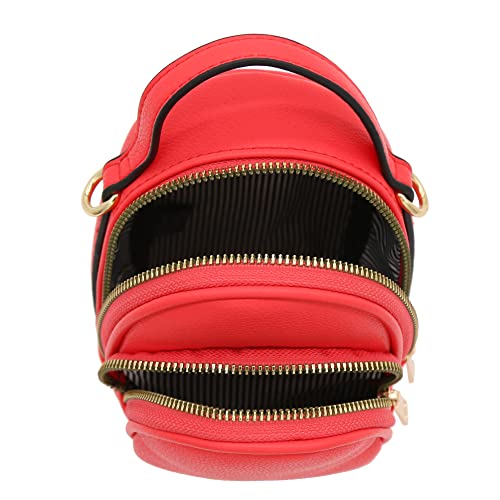 FashionPuzzle Two Compartment Mini Crossbody Bag | Two Compartment - color: Coral