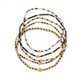 14K Gold Plated Beaded Bracelets Stack Set for Women,Stretch Boho Colorful Beads Ball Jewelry Friendship Summer Trendy - color: Gold Black Beaded