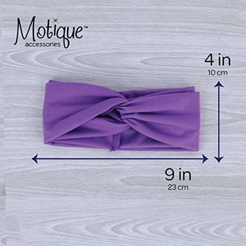 Motique Accessories Purple Solid Twist Turband Headwrap Hair Band for Women - color: Purple