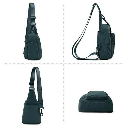 ODODOS Sling Bag with Adjustable Straps Crossbody Chest Bag Lightweight Backpack for Casual Traveling Hiking - color: Sea Moss