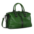 Iswee Genuine Leather Satchel Tote Bag Top Handle Handbag Designer Shoulder Bag Large Capacity Cross Body Bag - color: Green