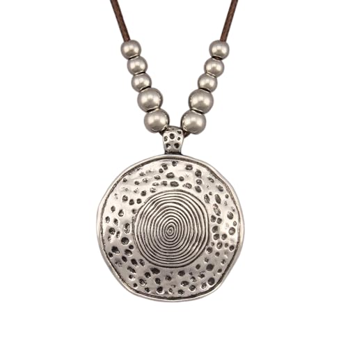 Leather Necklace for Women Vintage Boho Necklaces Black Cord Choker With Pendant Casual Chunky Leather Necklace Trendy - style: Leather Long Necklace