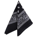 Pack of 3 X-Large Polyester Non Fading Paisley Bandanas 27 x 27 Inches by M.H.I. - color: Black