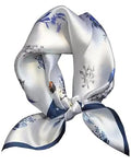 Saiusloa Neck Scarf For Womens Silky Head Scarves Hair Bandanas Square Scarf Fashion Accessories lightweight - color: 18-cyan Bellflower