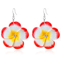 4 Pairs Tropical Bohemian Dangle Earrings For Women Hawaii Plant Daisy Flower Drop Earrings Set - color: style-3