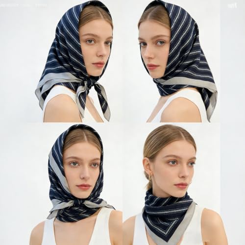 21 x 21 Inch Cotton Bandana for Women and Men,Soft Breathable Head Scarf, Multi-purpose Headband, Hair Scarf - color: Stripe Black-green-un14