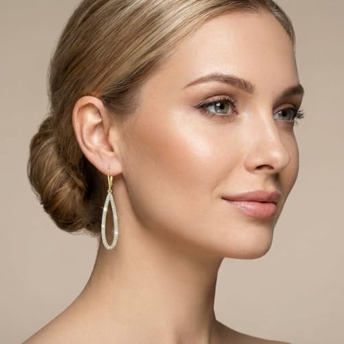 Leverback Dangle Drop Earrings for Women, Hypoallergenic Lightweight Minimalist Jewelry, Fashion Gift for Her, Birthday Anniversary - color: C-Gold
