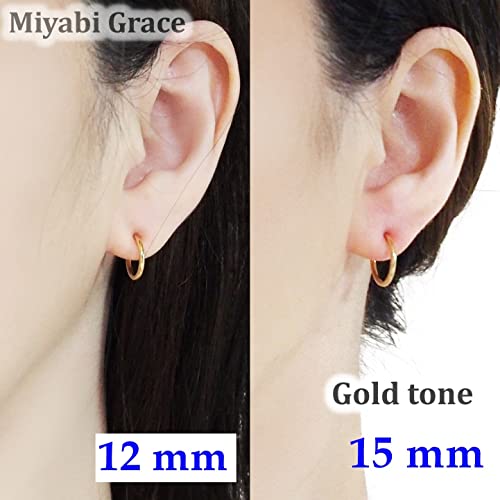 Silver Small for Women Comfortable Plastic Invisible Clip On Hoop Earrings Men Fake Nose Ring Faux Lip Septum Ring Fake Cartilage Earrings 12 mm Spike Cross Feather 15mm Unisex Gold Non Piercing Lobes - color: 15mm Gold