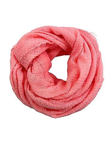 Humble Hilo Womens Woven Bohemian Style Gauze Scarf,Shawl, Head Wrap Fringed Edge Lightweight, Long Folds Small - color: Peach