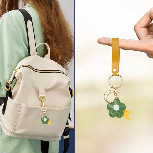 Leather Flower Keychain for Women Cute Purse Charms Leaf Bag Charms for Handbags and Car Keychain Accessories