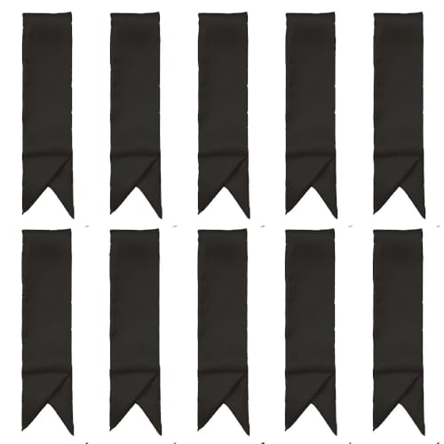 10 Pcs Long Thin Small Skinny Scarf Satin Neck Tie Ribbon Choker for Women Girls - color: Black