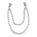 Rhinestone Ball Jeans Chain, Double Layer Crystal Waist Chain, Silver & Blue Sparkly Bling Pants Chain, Hip Hop Belt Chain Accessories for Women Men, Y2K Punk Aesthetic for Party, Festival, Everyday Wear - color: White