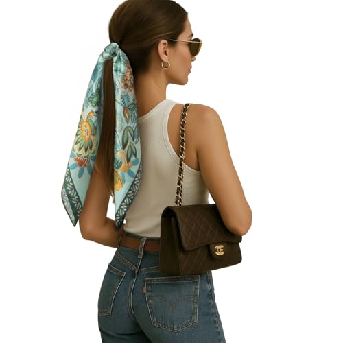 RIIQIICHY Women Head Hair Scarf Like Satin Silk Scarf Sleeping Hair Wrapping Night 27.5" - color: C014