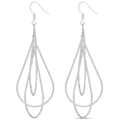 MILLA Teardrop Earrings - Designer Silver Statement Earrings or Gold Dangle Earrings for Women Trendy Upscale Dangly Earrings - color: Triple Teardrop / Silver Plated