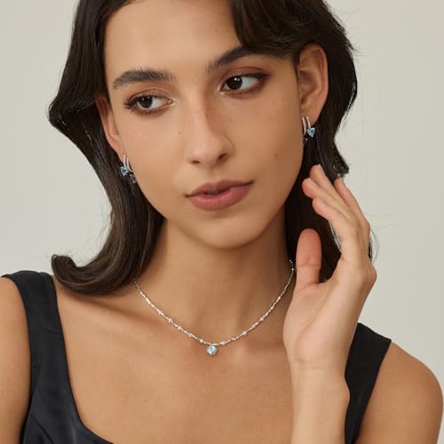 ARSIS 18K Gold Plated Shell Pearl Necklace for Women, 35"/45" Long Dainty Pearl Layering Necklace Beaded Choker, Vintage Boho Strand Necklace Vacation Jewelry Gift for Birthday Anniversary Party - color: Silver-Pearl+CZ