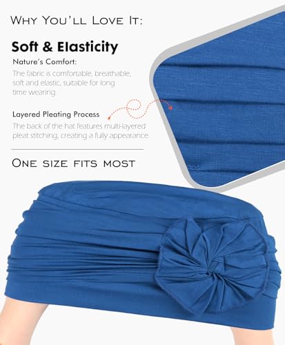 Chemo Headwear for Women Cancer Patients Lightweight Head Coverings for Hair Loss Seasonal - color: Blue