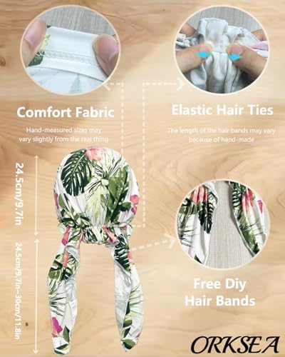 Chemo Headwear for Women Pre-Tied Head Scarf Headwraps Soft Turbans Cancer Hats Chemo Beanie Coverings Scarves - color: Beige Leaves
