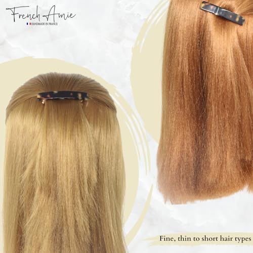 French Amie Small 2 1/4 inch Celluloid Handmade Hair Barrette No Slip Grip Durable Styling Women Hair Accessories Hair Clip for Girls, Made in France(Tokyo) - color: Tokyo