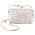 Woven Crossbody Bags for Women Handwoven Purses Vegan Leather Small Handbag Handmade Shoulderbag | Lightweight - color: Beige