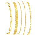 Gold Bracelets for Women, 14K Gold Plated Stackable Bracelet Stack Set Adjustable Charm Paperclip Chain Snake Link Layered Waterproof Jewelry Sets Gifts - style: Bracelets Set /6