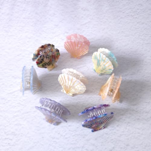 Shell Claw Clip,Acetate Hair Clips,Small Hair Clips for Women,Cyan - color: Cyan