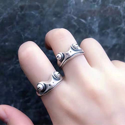 Opening Ring Statement Unisex Resizable Bohemian Artistic Design Retro for Women Silver Color(B)