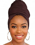 Head Wraps for Black Women, Breathable Headwrap Soft Long Hair Wraps Wide Headscarves for Locs Braids - color: Brown