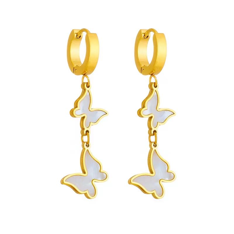 Silver/Gold Boho Dangle Statement Earrings for Women Trendy,Handmade Vintage Dainty Cute Long Drop Summer Earrings,fashion Accessories Jewelry Gifts - color: A26 Butterfly Gold Dangle