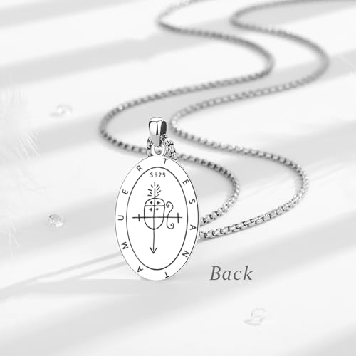 INFUSEU Mystical Hecate Triple Moon Goddess Necklaces, Divine Feminine Protection Gifts - style: Santa Muerte